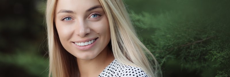 young woman with temporary veneers